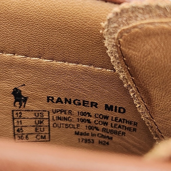 new men's 12 Polo Ralph Lauren Ranger Mid Boots Brown Horween Leather Moc Toe - Picture 9 of 9